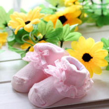 Load image into Gallery viewer, Cute Baby Socks Toddlers Girls Combed Cotton Ankle Short Lace Bowknots Socks Anti-skid Newborn Hot Calcetines de chicas 0-6M