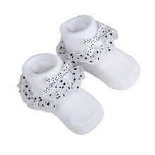 Load image into Gallery viewer, Cute Baby Socks Toddlers Girls Combed Cotton Ankle Short Lace Bowknots Socks Anti-skid Newborn Hot Calcetines de chicas 0-6M